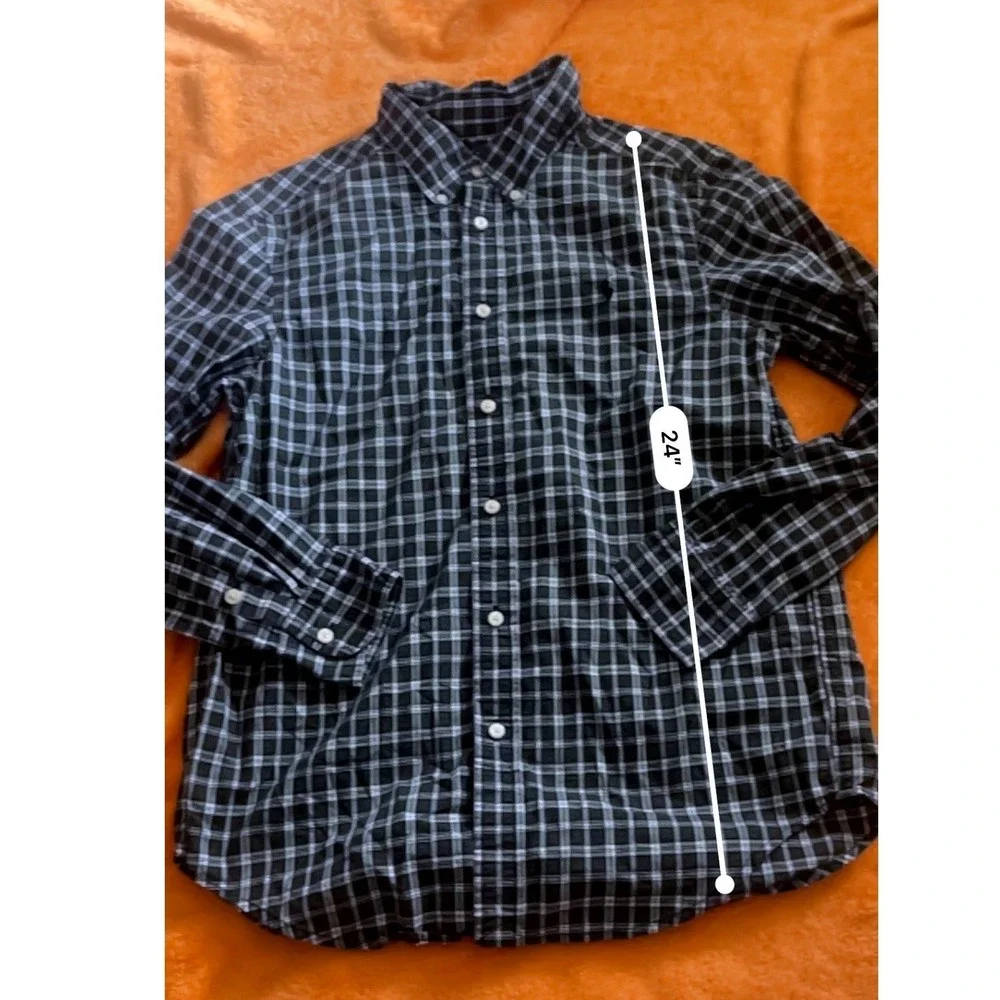 Ralph Lauren‎ Boys Plaid Button Down Shirt L 14-16 Cotton Long Sleeve